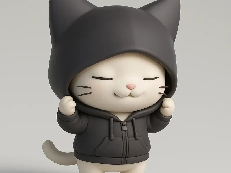 Gatito con hoodie
