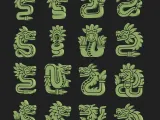 Kukulcan Maya Feathered Serpent Pack - 16 Unique 3D & Vector-4