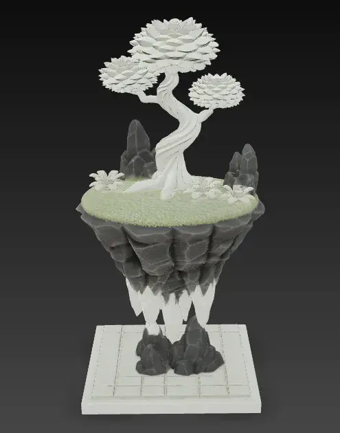Sculptures & Artworks STL Download - Schwebende Inselby Brainbits3D