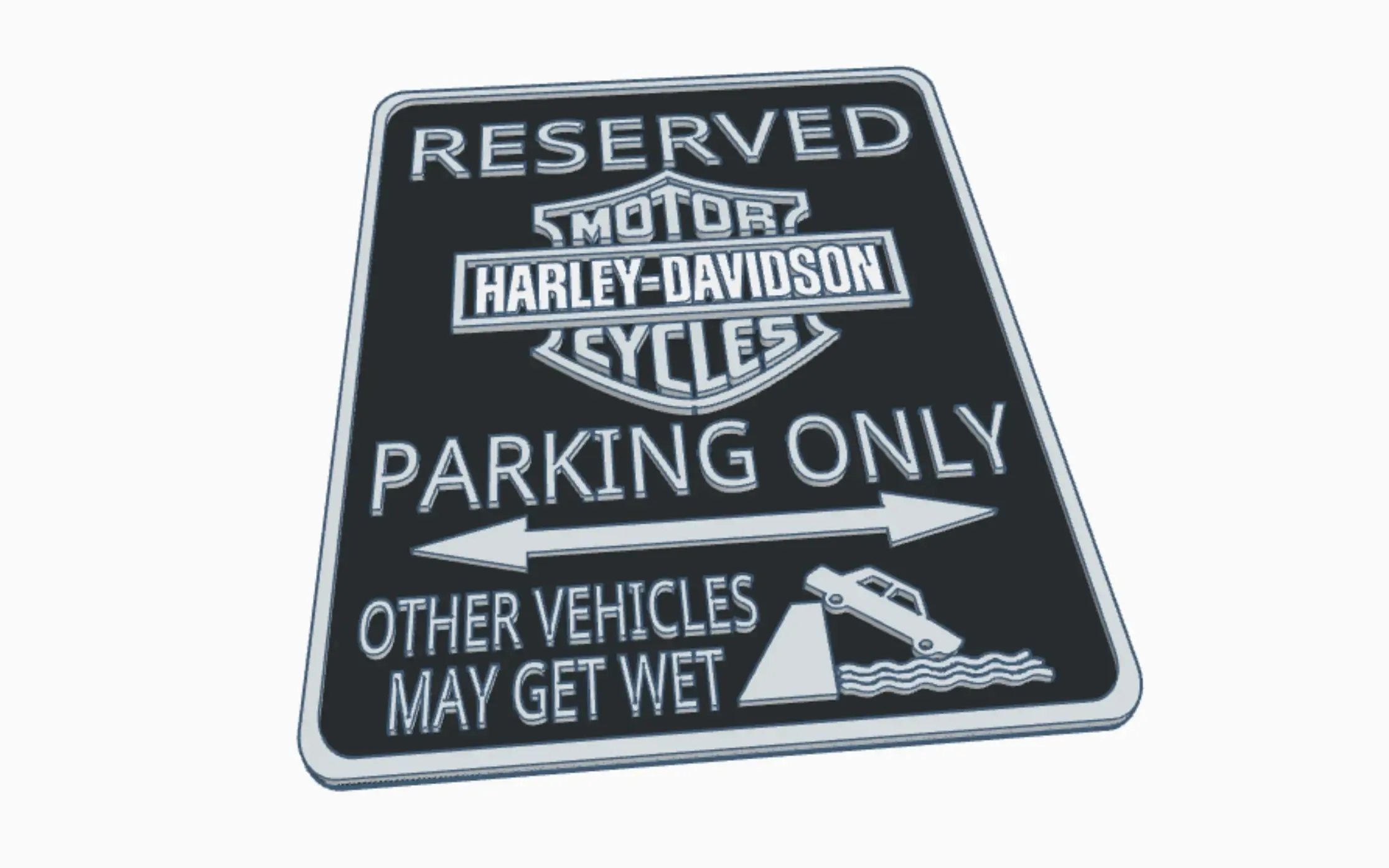 Harley Davidson Motorcycles Workshop Garage Parking Sign