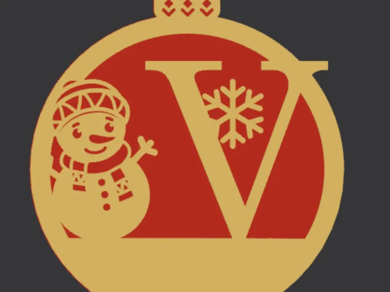 Christmas Tree Ornamnet, Letter V