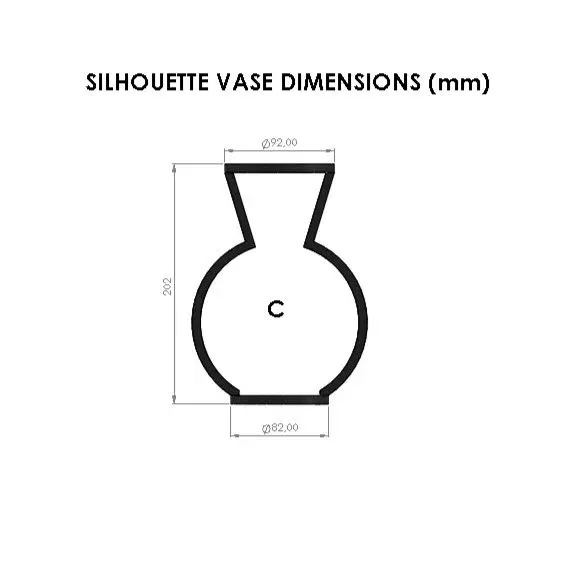 VASE SILHOUETTE MODER DESIGN HOME DECOR MINIMAL - SHAPE C
