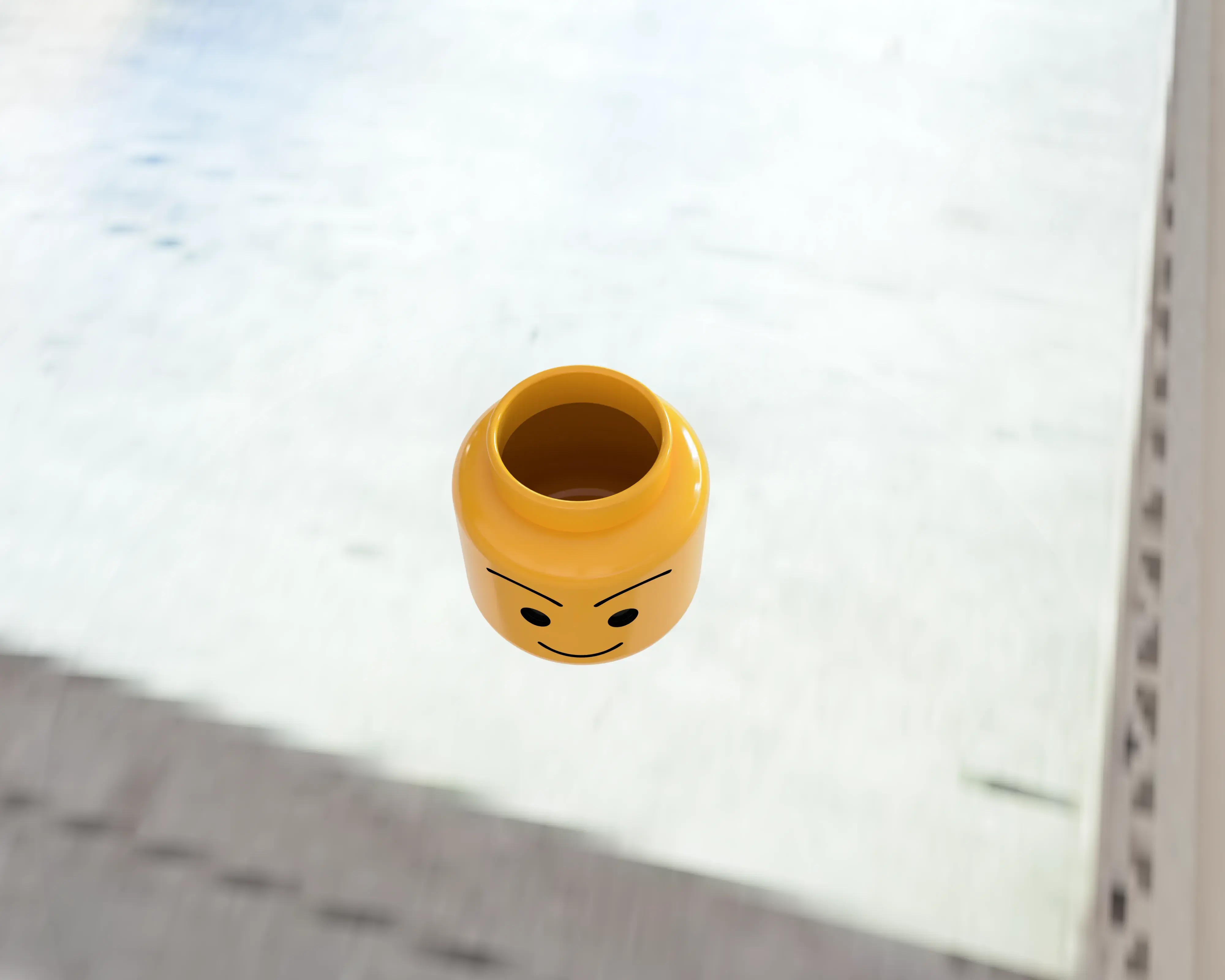 Minifigure Head pencil case with happy and sad faces XXL