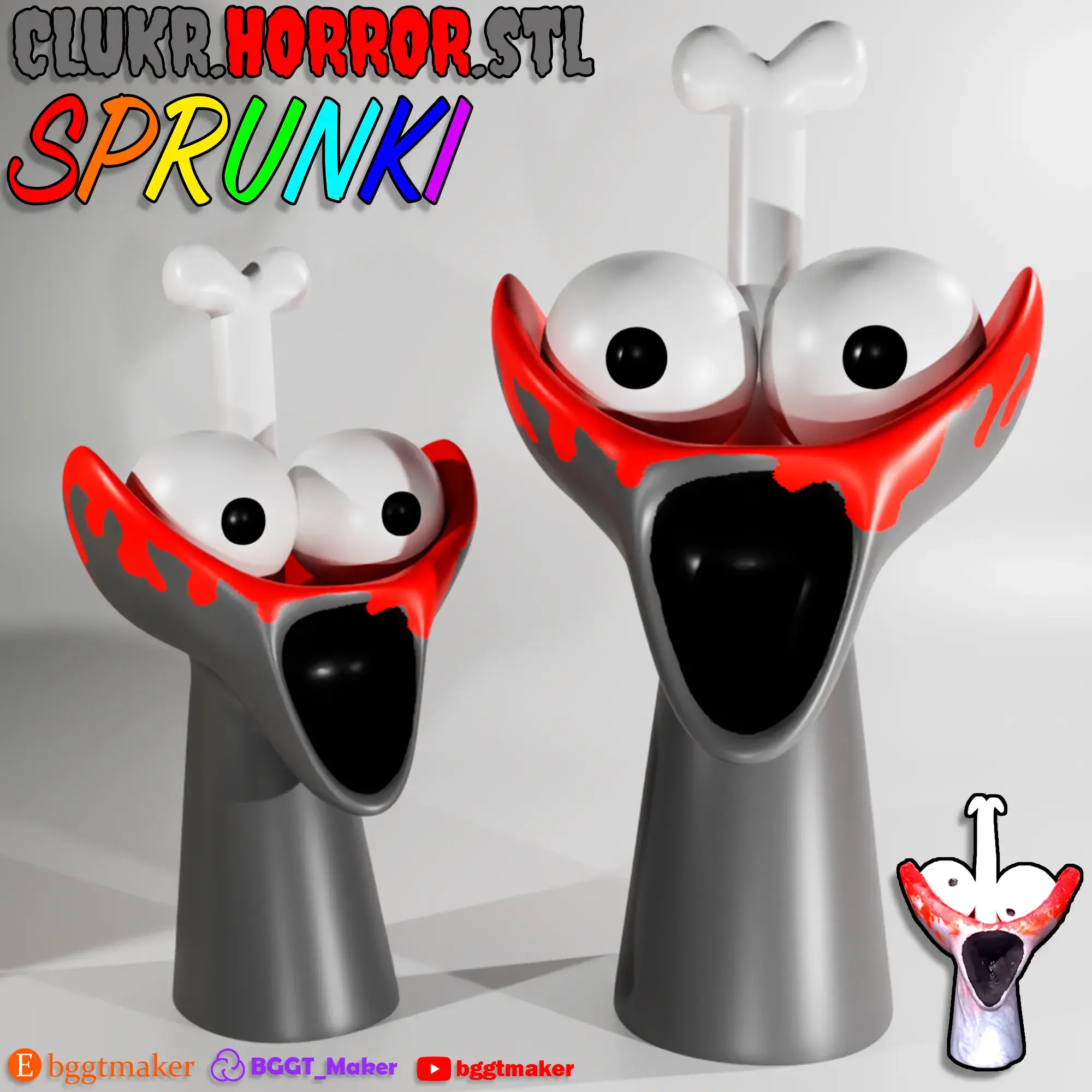 CLUKR HORROR SPRUNKI INCREDIBOX | Silver Sprunki 3D Model