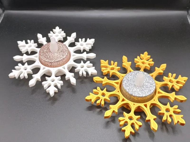 Portavelas de té en forma de copo de nieve