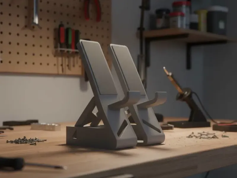 industrial style cell phone stand
