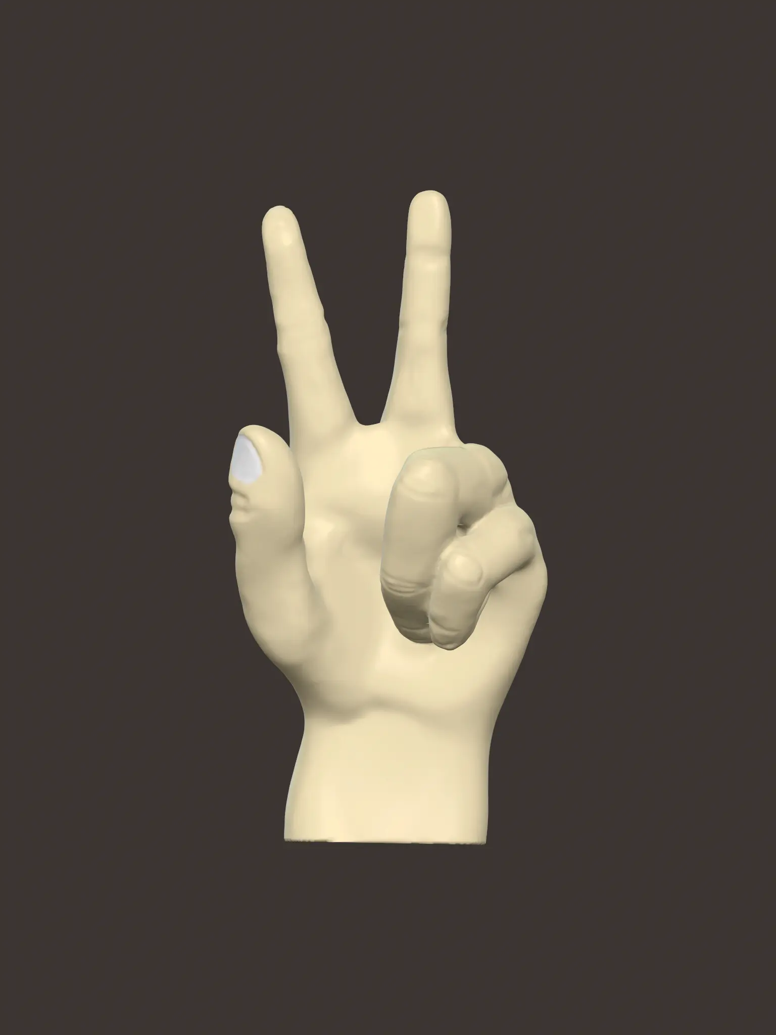 Hand showing peace sign