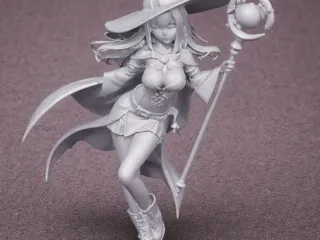 Mage wizard girl in hot pose figurine