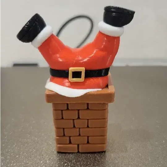 Santa in the Chimney – Festive Holiday Figurine