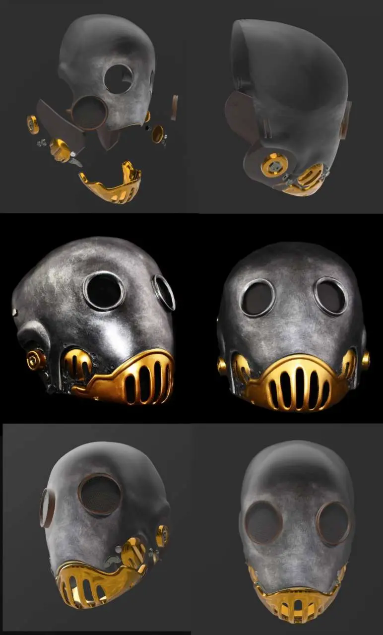 Hellboy Karl Ruprecht Kroenen Helmet by Mr.Emaker3D V2 textu