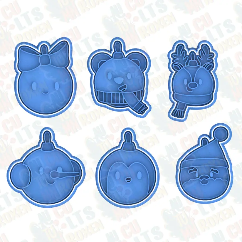 christmas tree toys cookie cutter set of 6