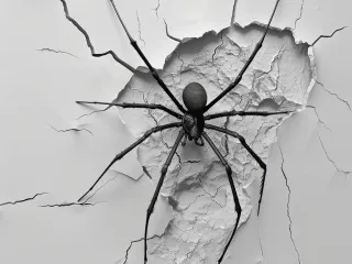 Spider on Cracked Wall hueforge