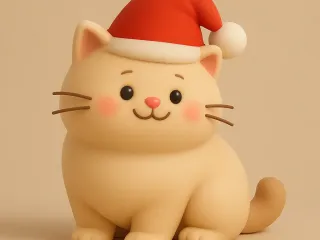 Chubby Christmas cat