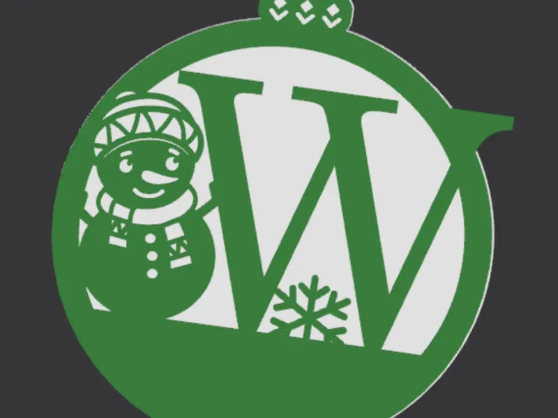 Christmas Tree Ornamnet, Letter W