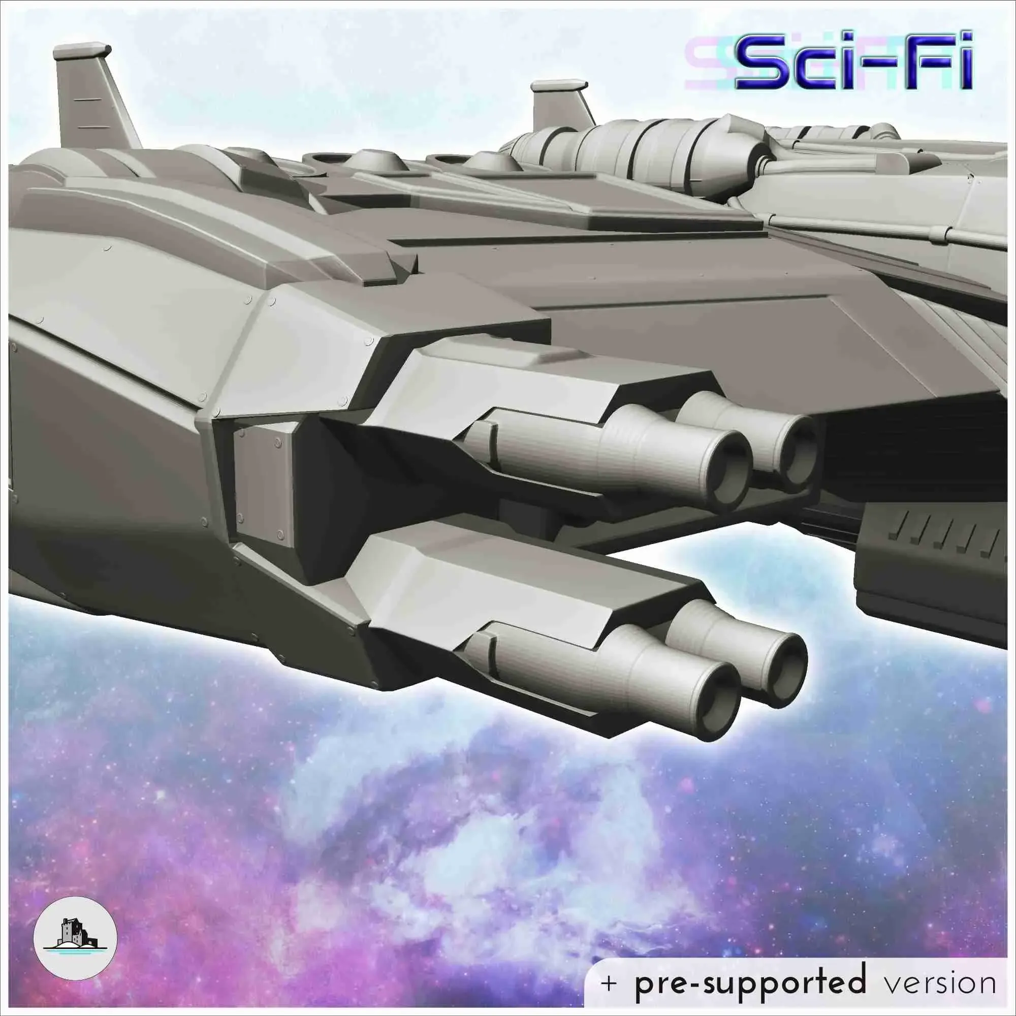 Palaemon spaceship 23 - sci-fi science fiction future 40k le