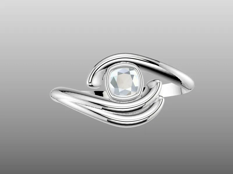 Cushion Cut Bypass Ring