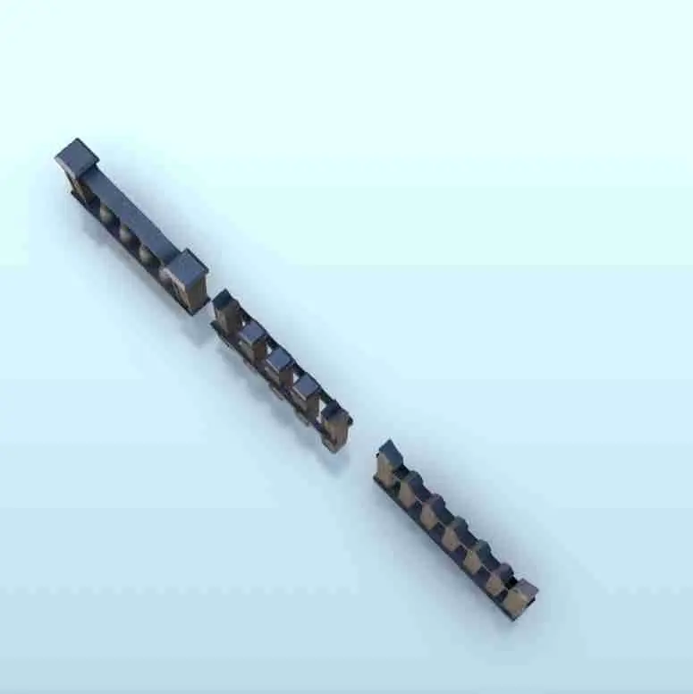 Set of fences (2) - scenery medieval miniatures warhammer