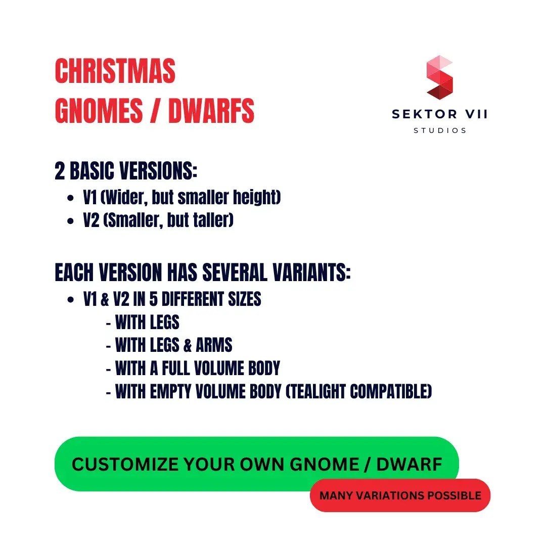 ARTICULATED CHRISTMAS GNOMES / DWARFS (+TEALIGHT)