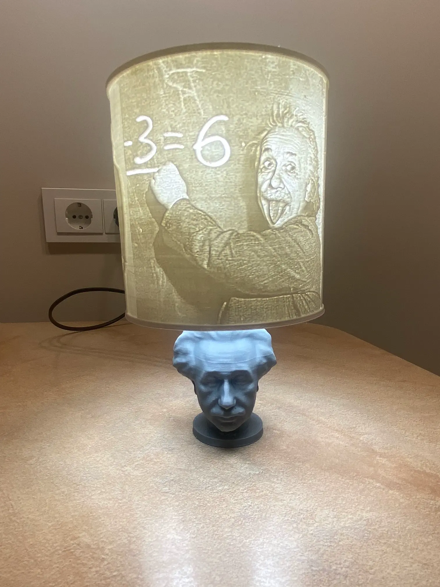 Albert Einstein lithophane lamp