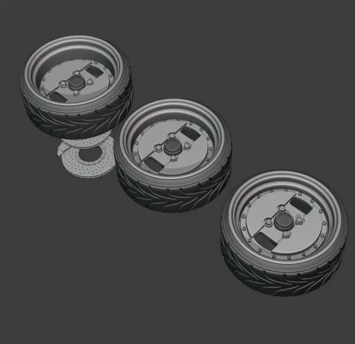 GLA WHEEL SET 3 OFFSETS separated HUB 3D print model