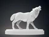 LOW POLY WOLF STATUE-8