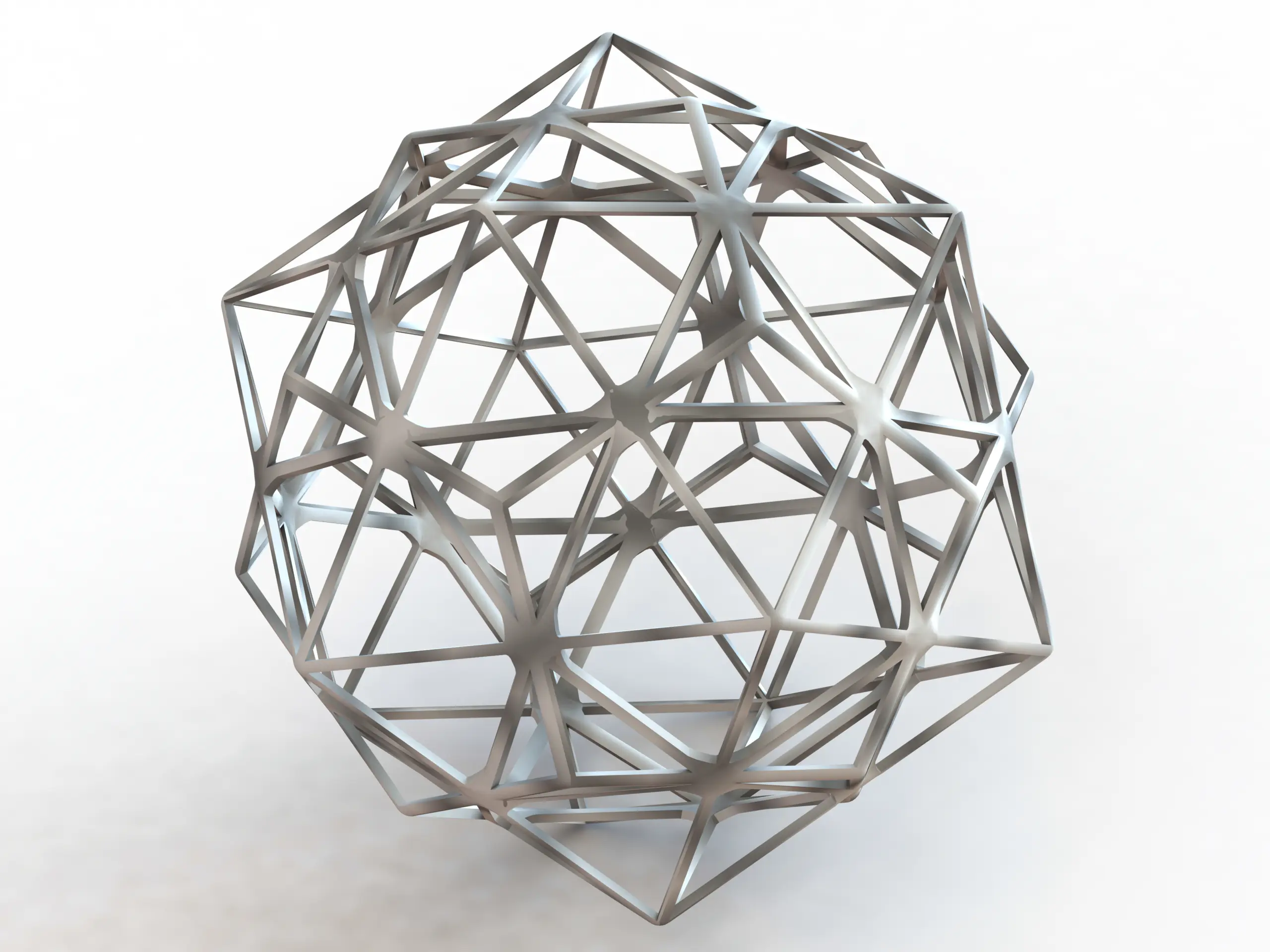 Formă Wireframe Compus din Dodecaedru și Icosaedru