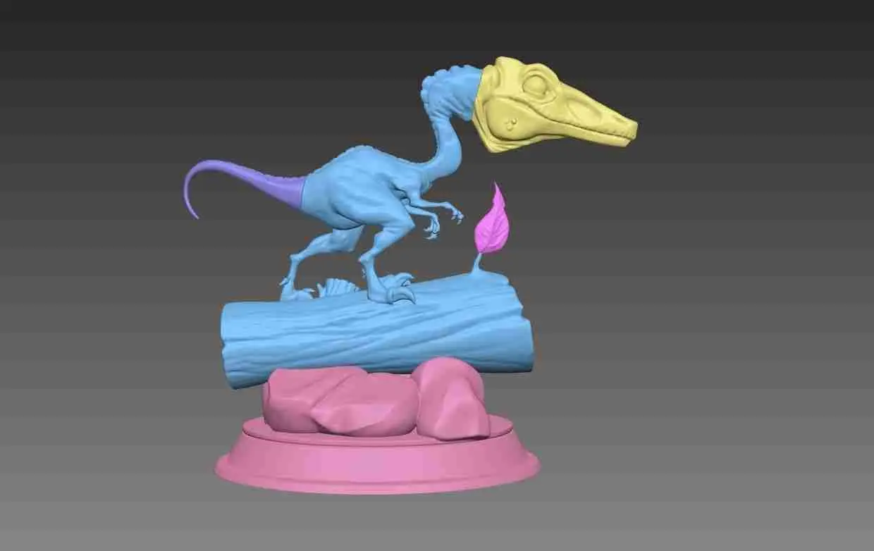 Modello di stampa 3D del dinosauro stilizzato Compsognathus