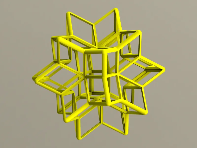 Wireframe Shape Rhombic Hexecontahedron
