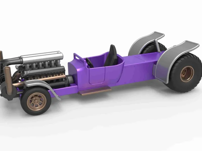 Pulling truck 2wd Hot rod with turbo V12 Scale 1:25