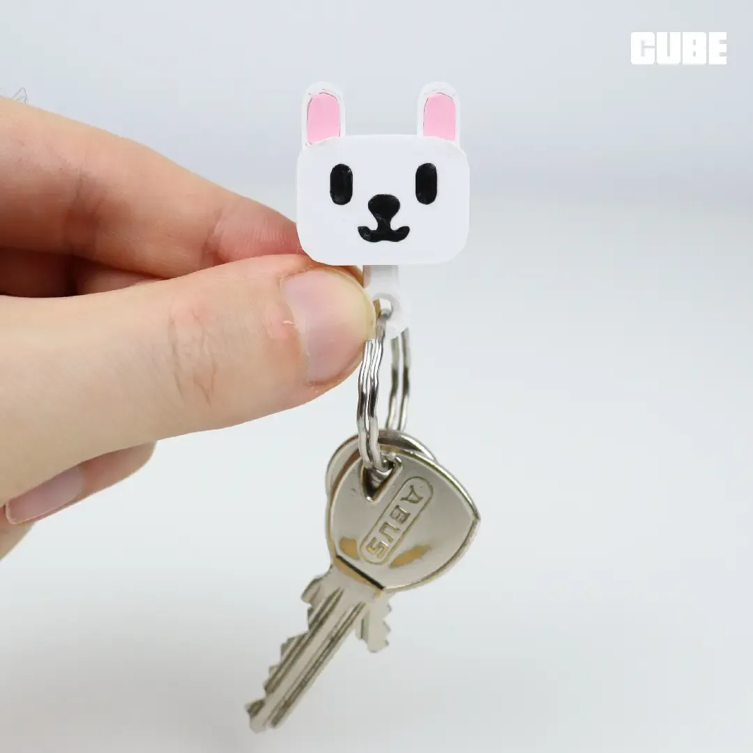 PRINT-IN-PLACE BUNNY KEYCHAIN