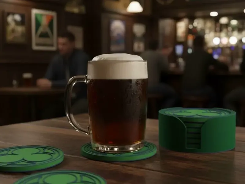 CLOVER COASTERS AND HOLDER