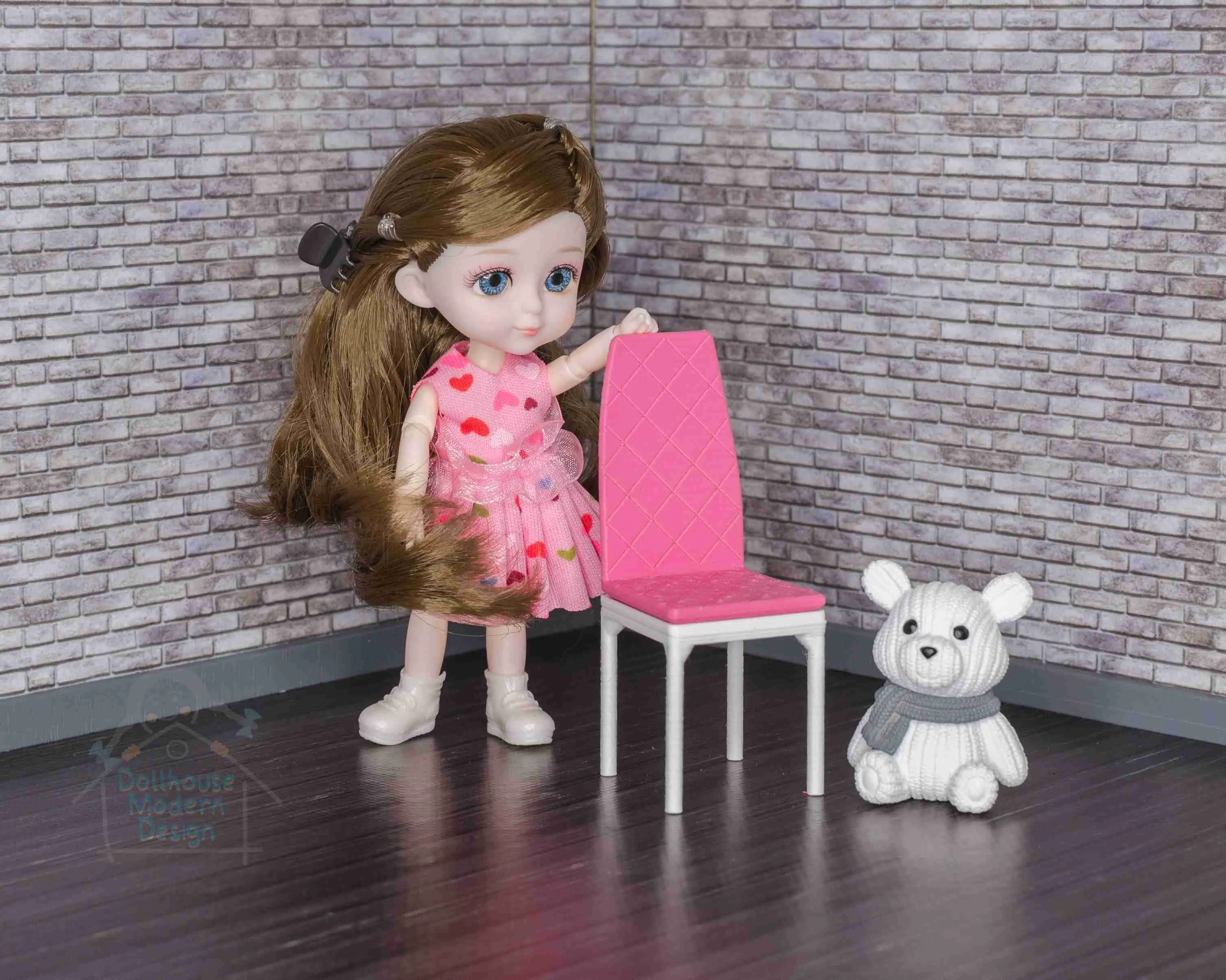 Modern Miniature Chair 1:12 scale for Dollhouses