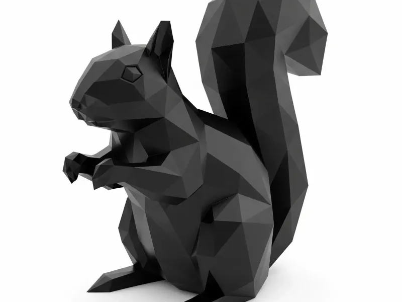 Ardilla decorativa Low Poly