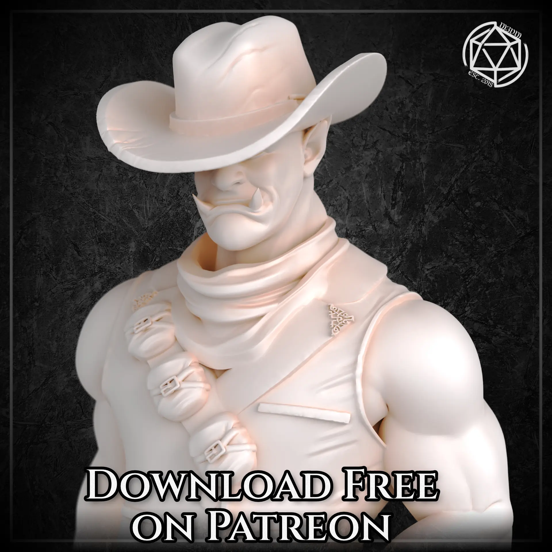 Halb-Ork Sheriff Revolverheld