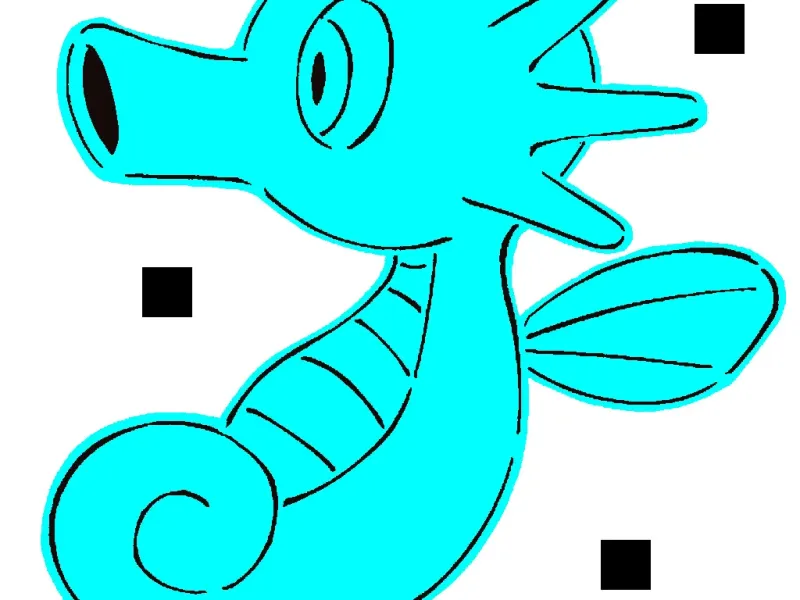 116 Horsea stencil + 2D