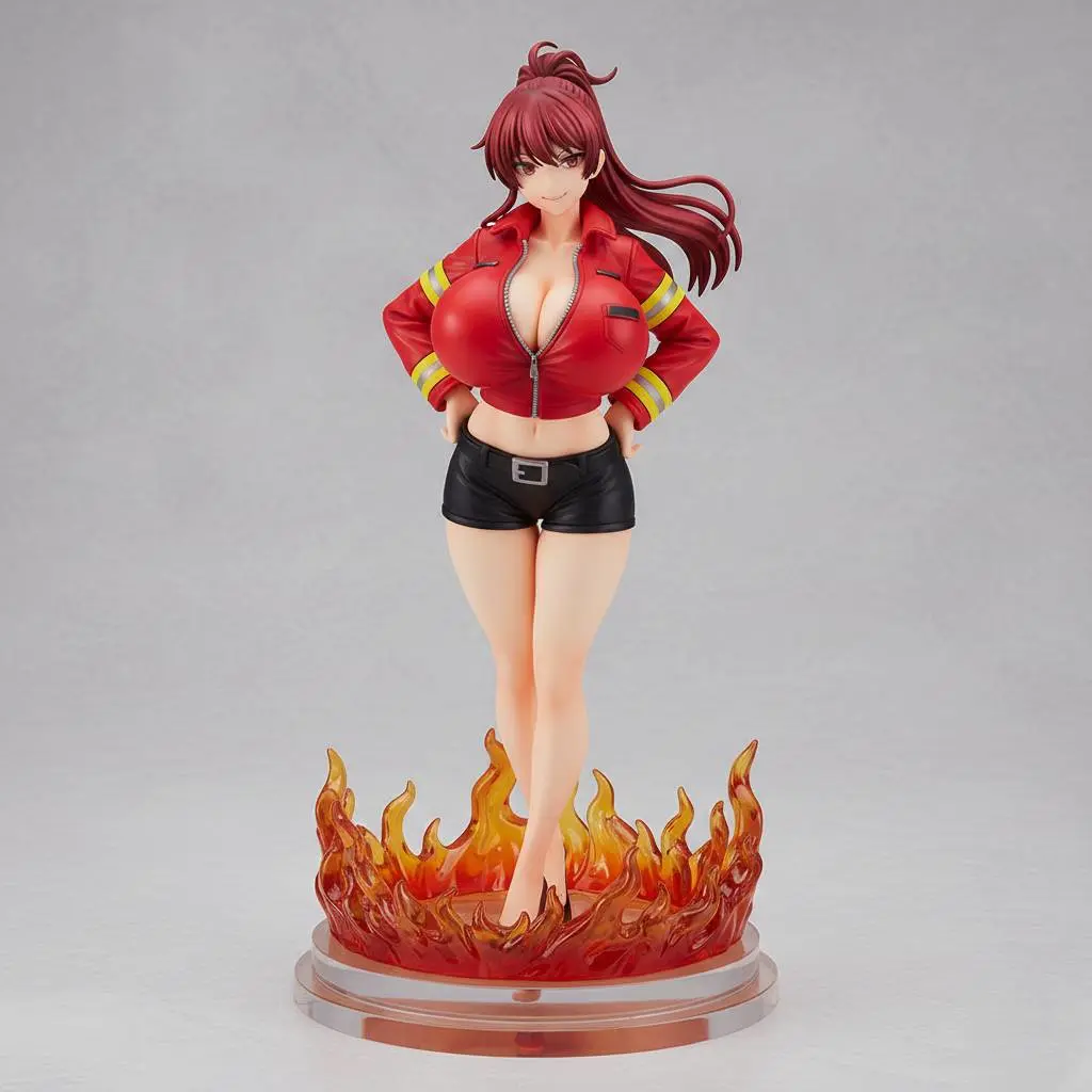 Flame Queen Anime Girl – Fiery Glamour Pose Ecchi Figurine