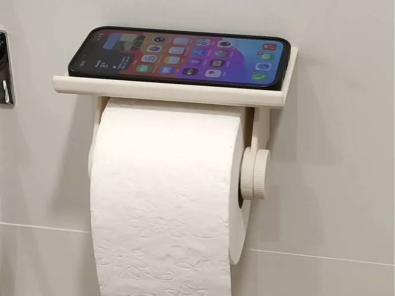 Porte-rouleau de papier toilette avec étagère supérieure