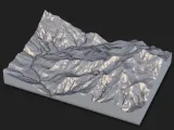 Detailed Mountain River Valley Terrain Tile – 3D Printable-1