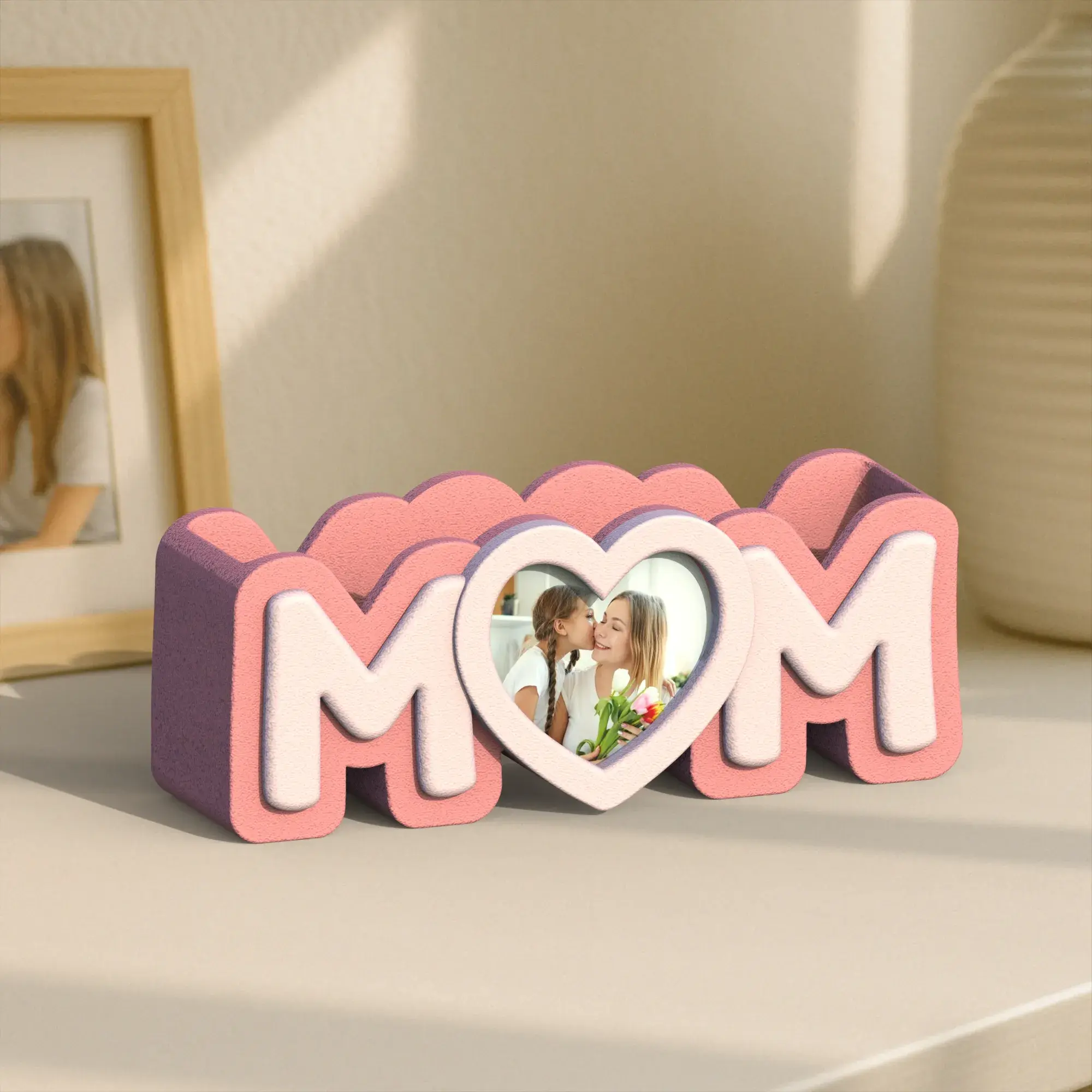 Mom Frame Planter, Heart Shape Frame, Mother’s Day Photo