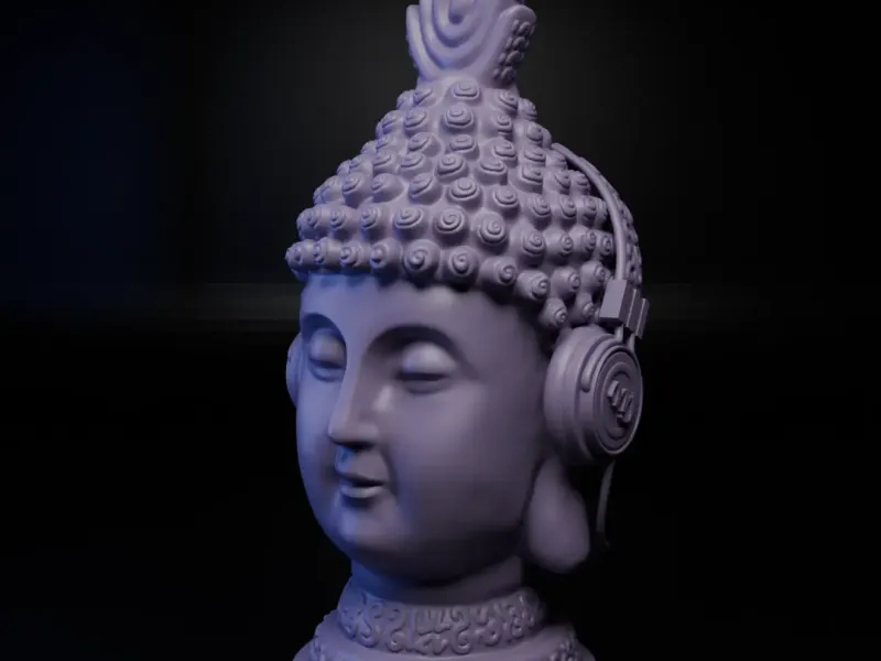 戴耳机的佛陀 - 包含无耳机版本的佛陀