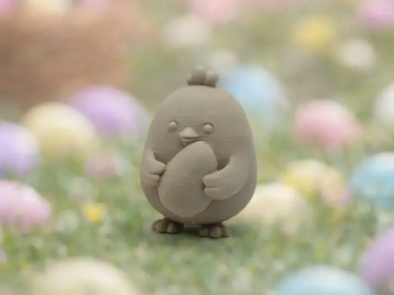 Chick Holding Egg