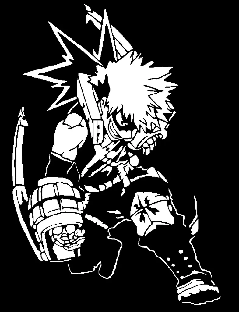 Katsuki Bakugo stencil 3 | 3D models download | Creality Cloud