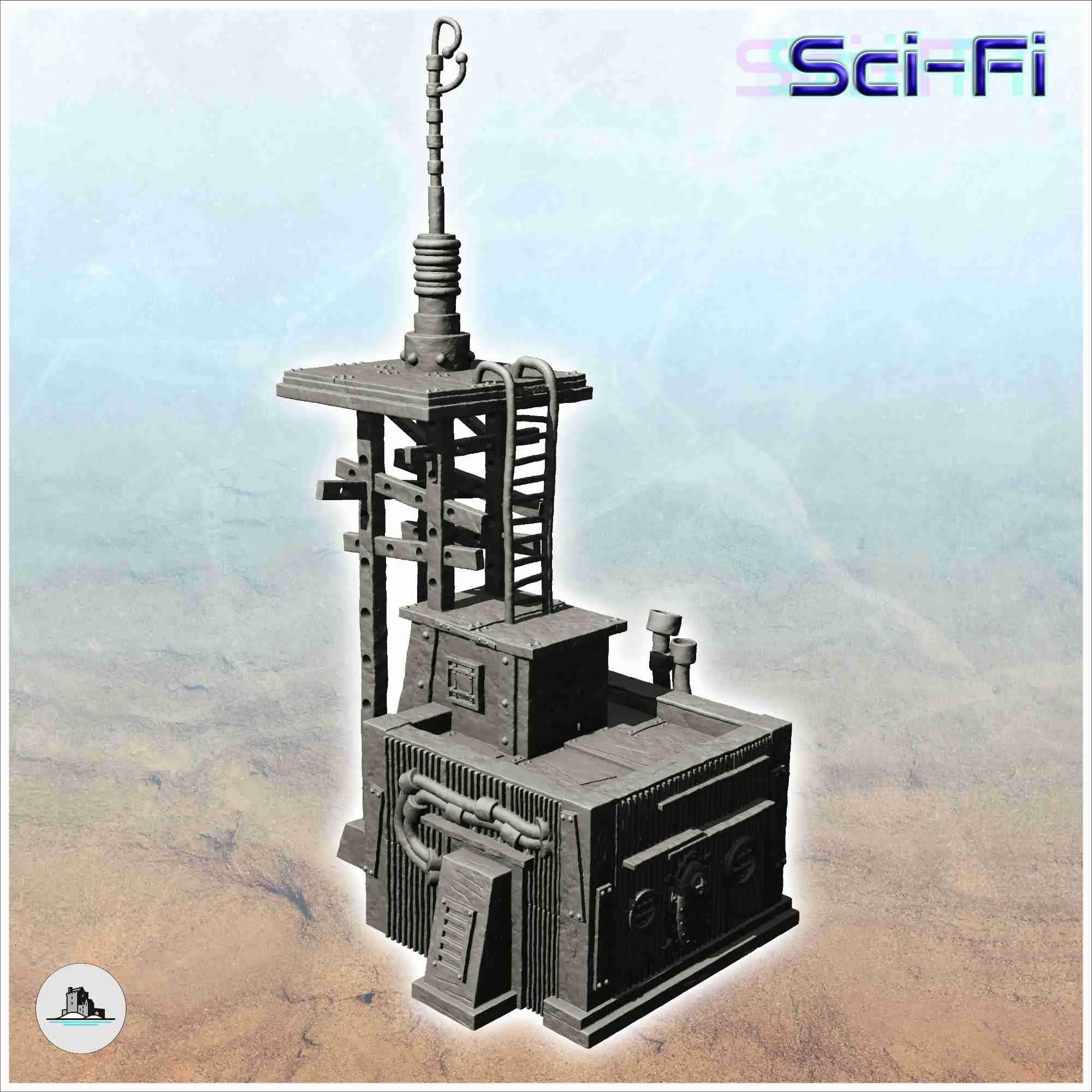 Transmission station with long distance antenna and communic