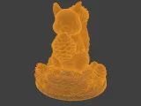 Cute Winter Squirrel Figurine Holding Pine Cone – Printable -6