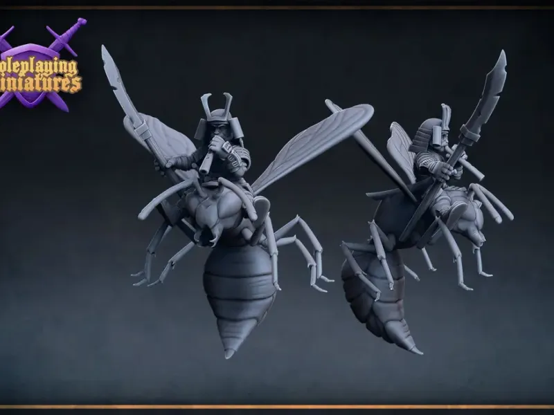 RPM Patreon request "Halfling samurai wasp rider"