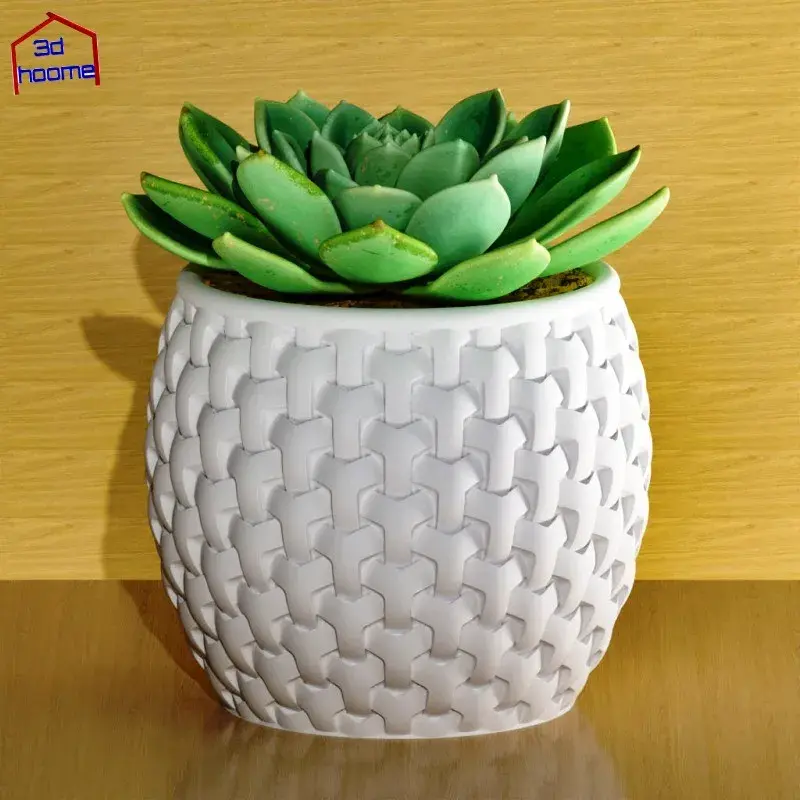 Basket Weave Patterned Succulent Planter