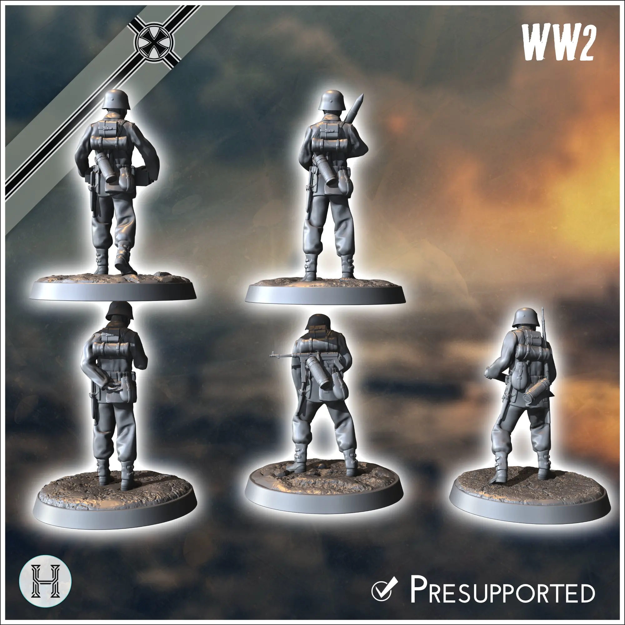 88m Pak 43-41 German anti-tank gun - miniatures ww2 vehicle