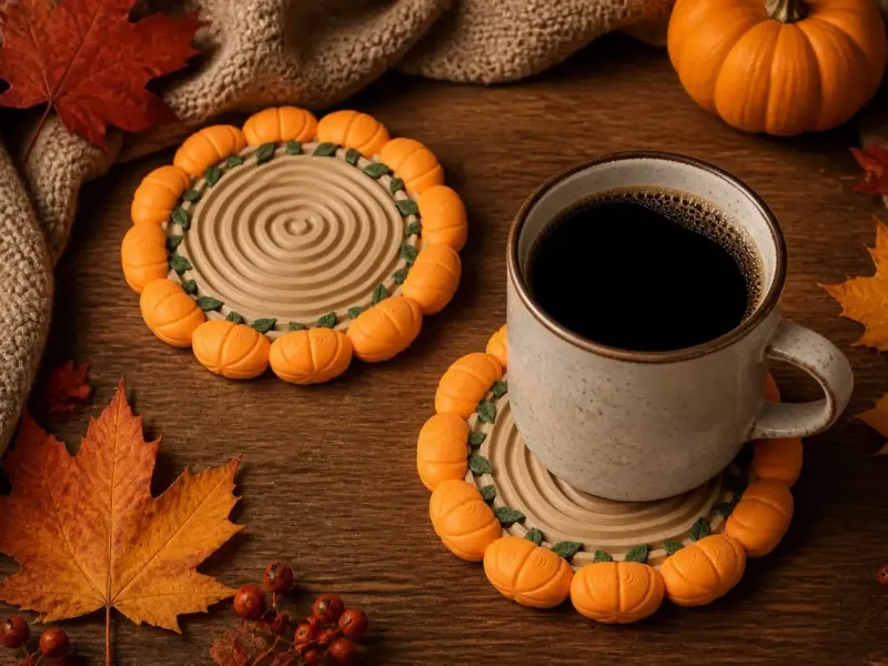 Pumpkin Patch Coasters - Autumn Cup & Mug Stands