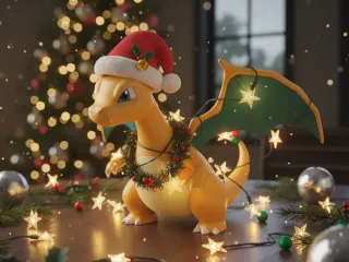 Pokemon, Charizard, merry Christmas, navidad