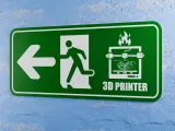 3D Printer Emergency Sign - Left Side Arrow Left-5